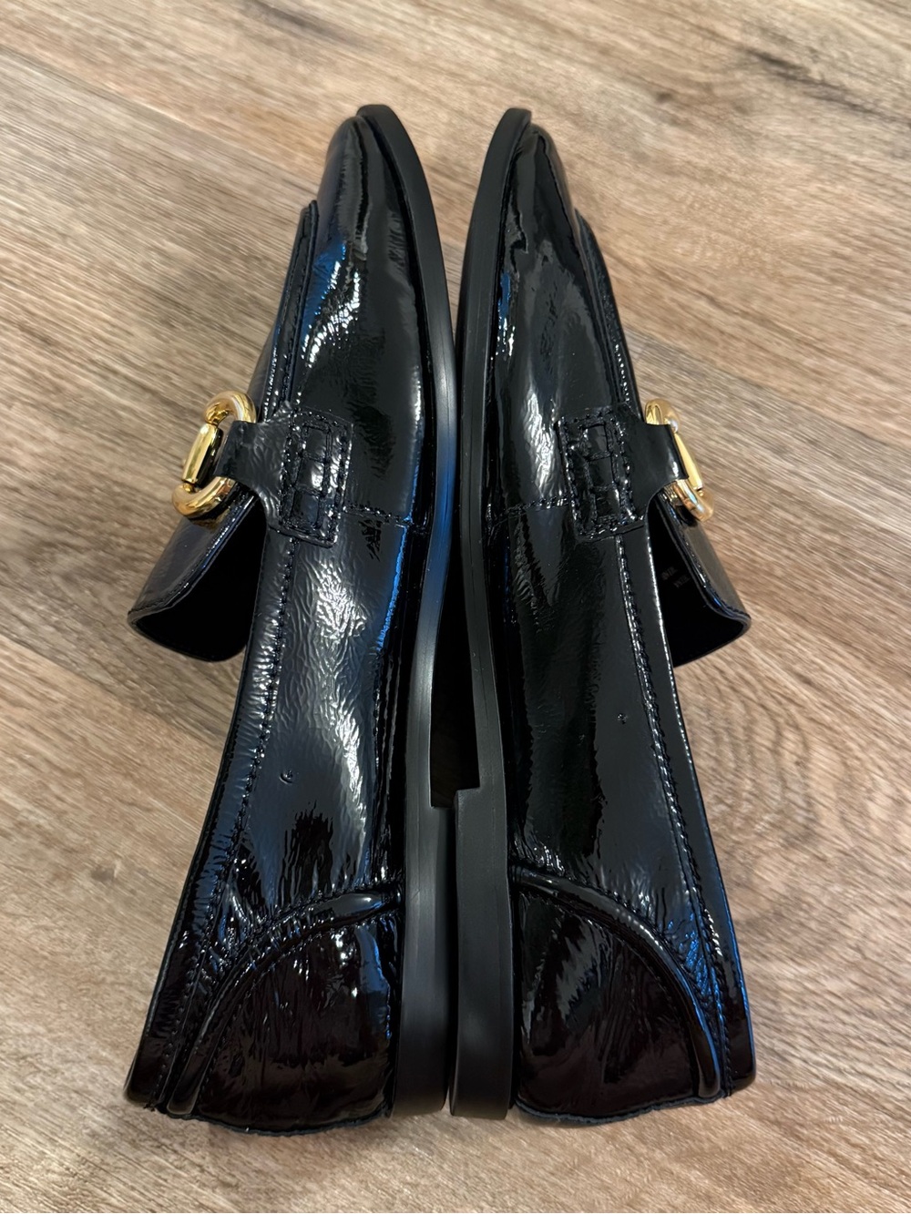 Jeffrey Campbell Velveteen Horsebit Loafers Black Patent Leather Luxury Size 7.5 - Picture 5 of 7
